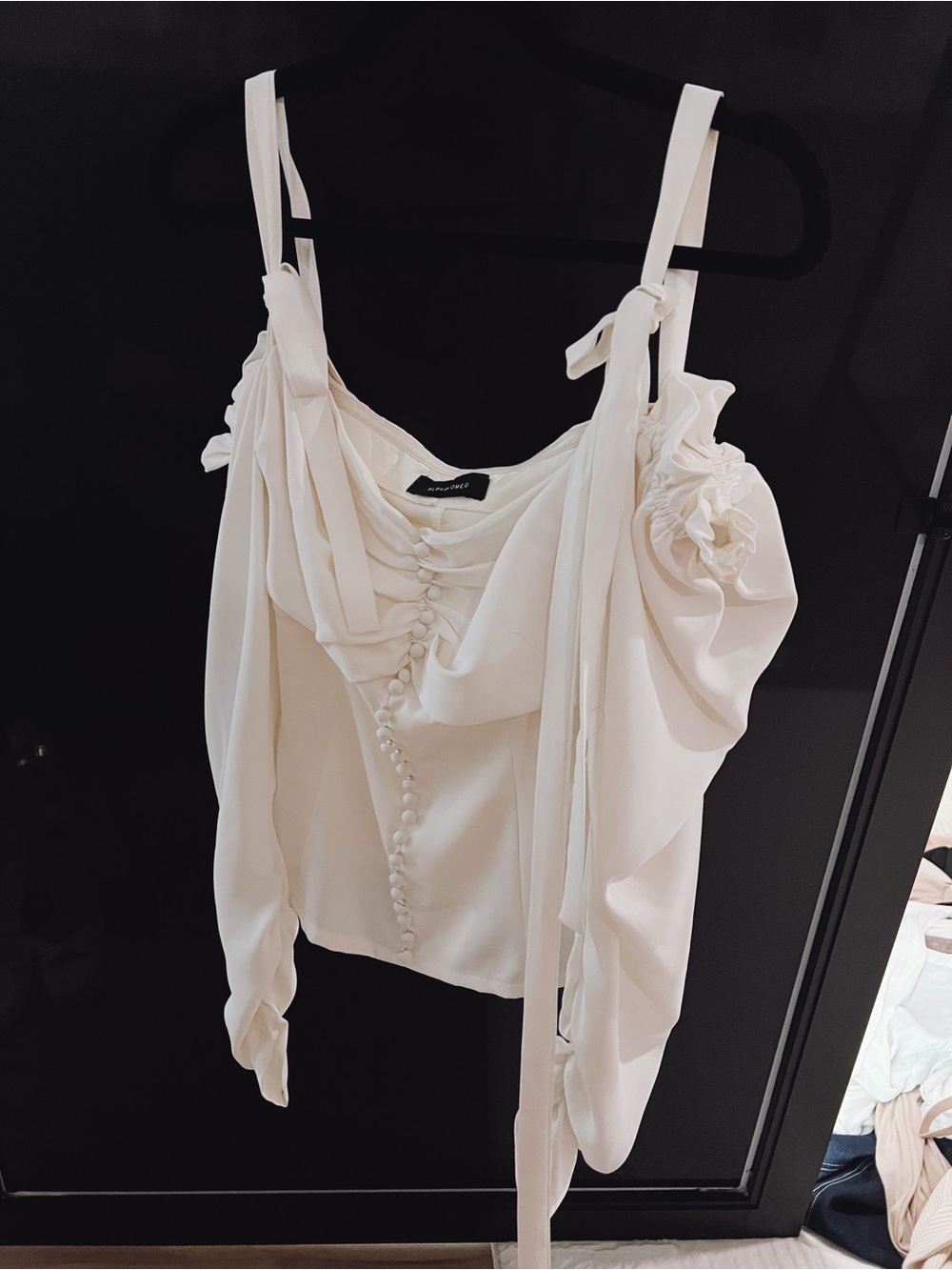 ASOS Cream Draped Tie-Shoulder Camisole
